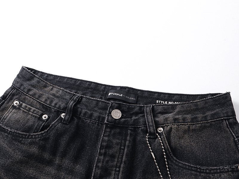 Purple Brand Black Washed Distressed Jeans ¡ª detail