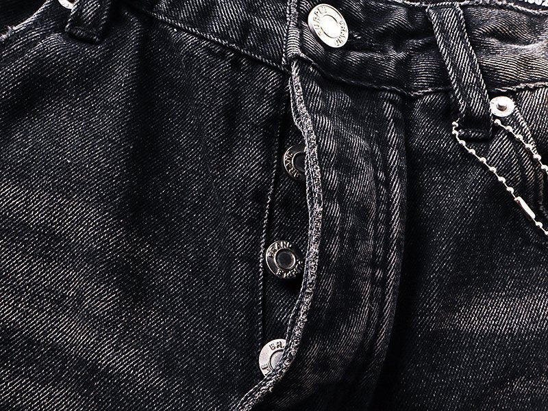 Purple Brand Black Washed Distressed Jeans ¡ª detail