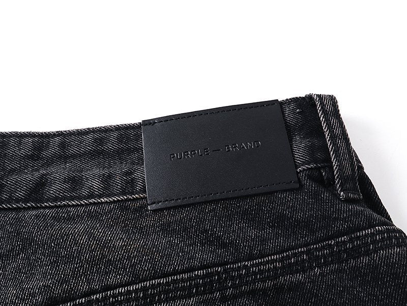 Purple Brand Black Washed Distressed Jeans ¡ª detail