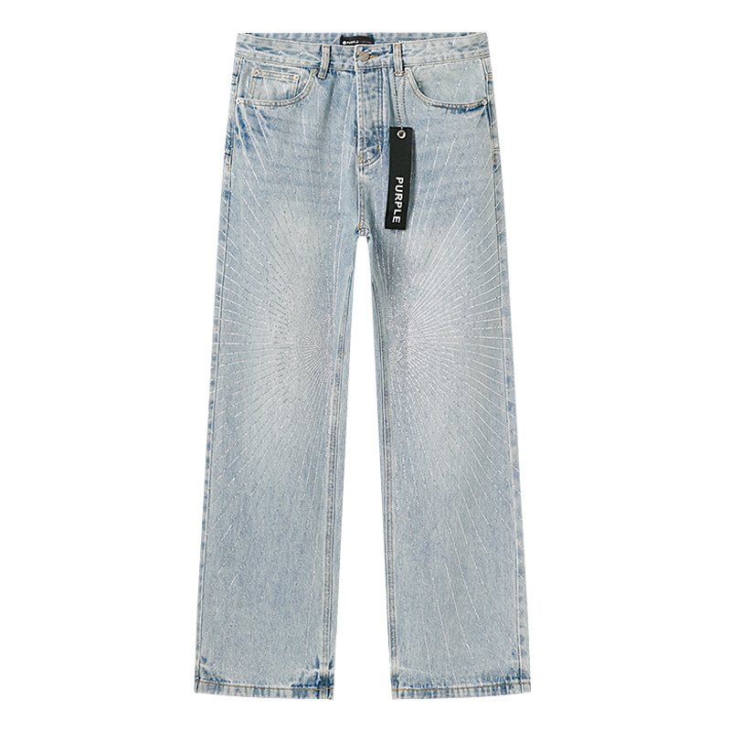 Purple Brand Light Blue Rhinestone Stripe Jeans ¡ª hero