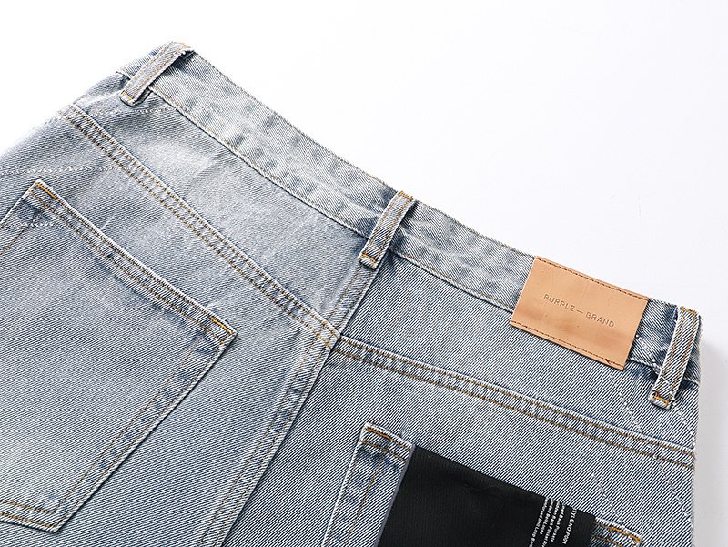 Purple Brand Light Blue Rhinestone Stripe Jeans ¡ª detail