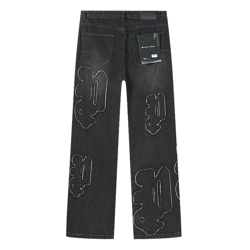 Purple Brand Black Graphic Patch Jeans ¡ª back