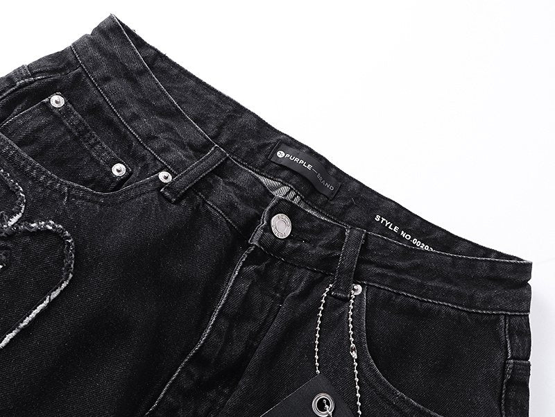 Purple Brand Black Graphic Patch Jeans ¡ª detail