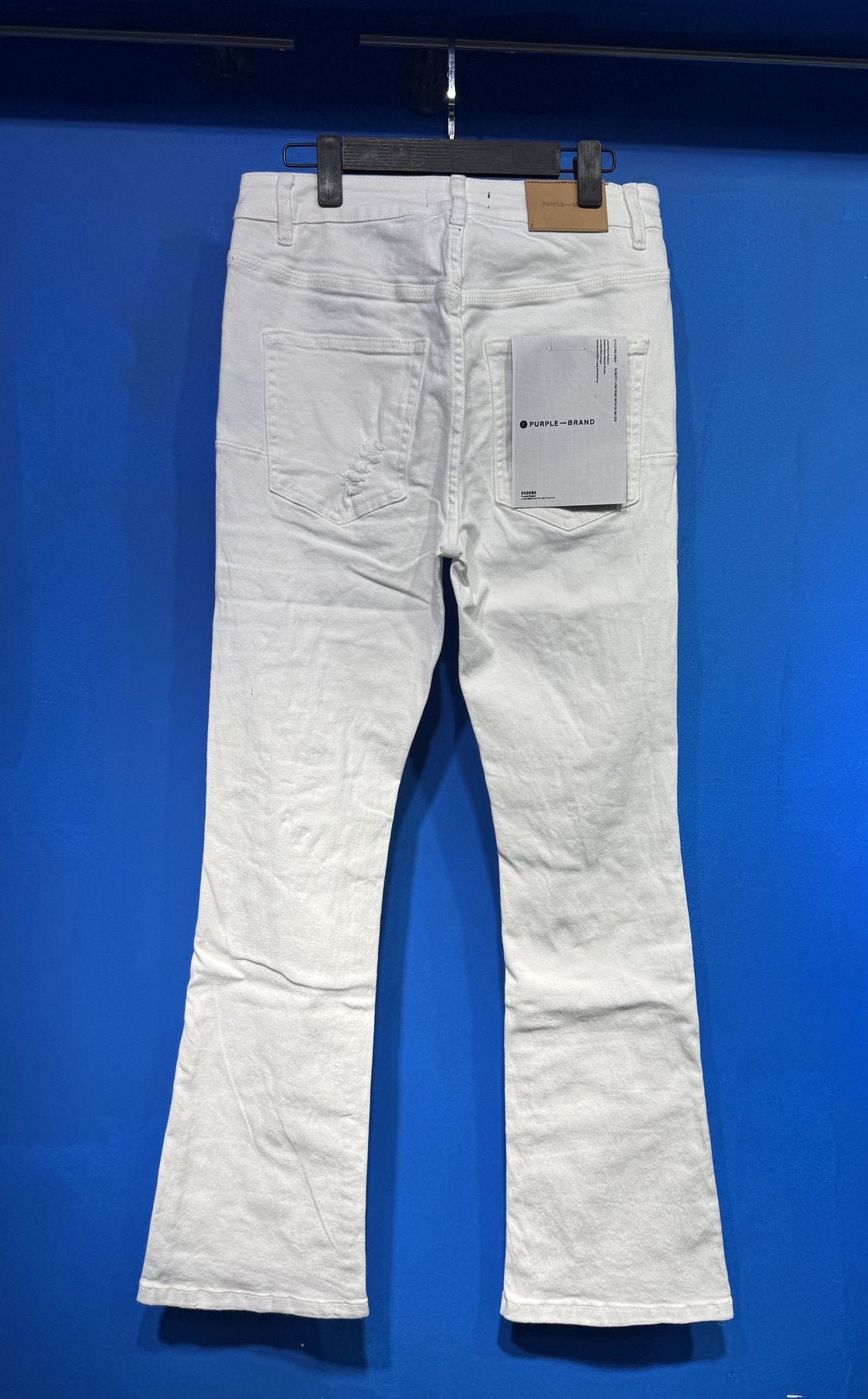Purple Brand White Distressed Flared Jeans ¡ª back