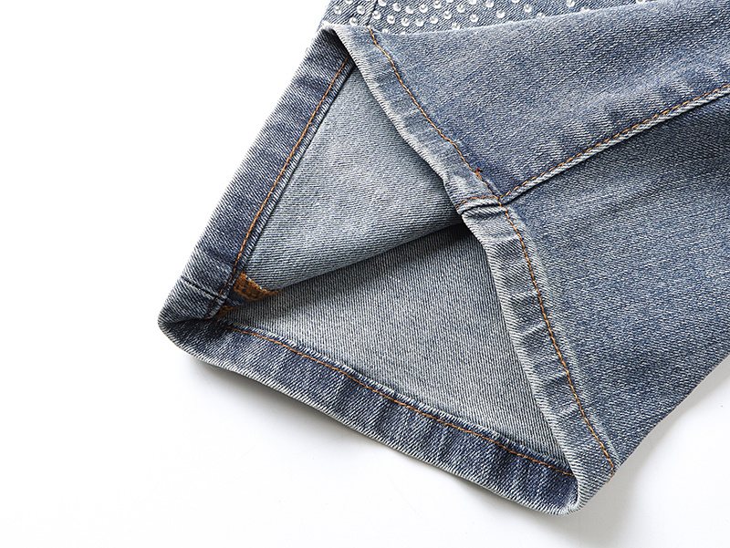 Purple Brand Rhinestone Burst Denim Shorts ¡ª detail