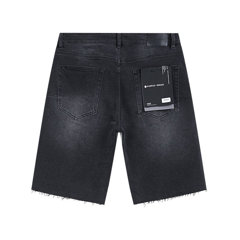 Purple Brand Rhinestone Sunburst Denim Shorts ¡ª back