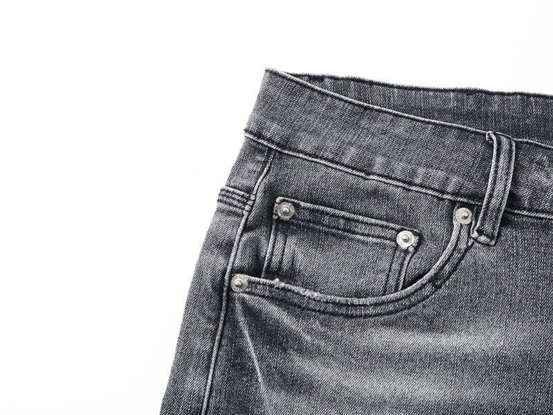 Purple Brand Distressed Gray Denim Shorts ¡ª detail