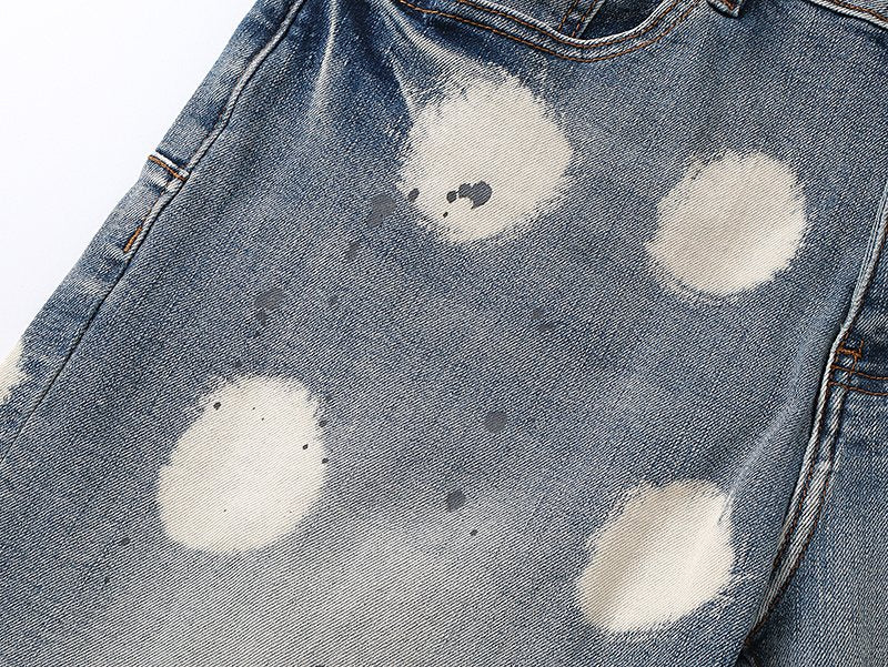 Purple Brand Bleach Splatter Denim Shorts ¡ª detail