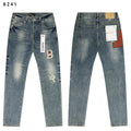 Purple Brand P001 Washed Blue Distressed Patch Jeans ¡ª hero