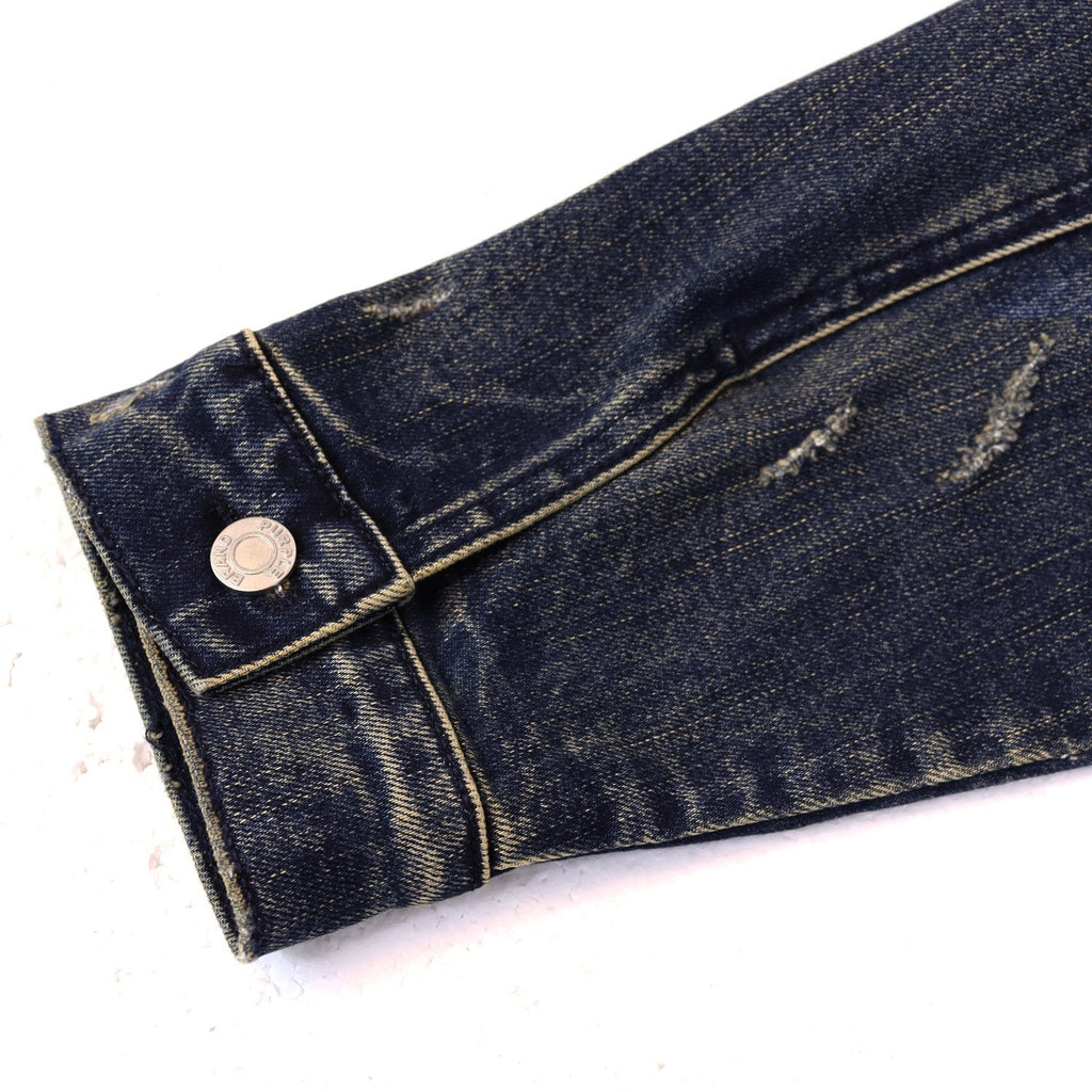 Purple Brand Bandana Trucker Denim Jacket ¡ª detail