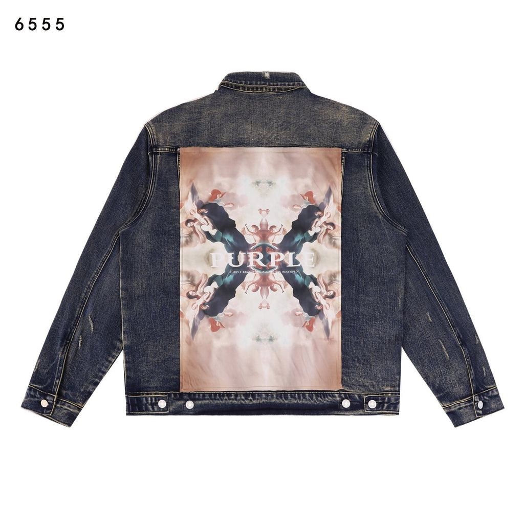 Purple Brand Bandana Trucker Denim Jacket ¡ª back
