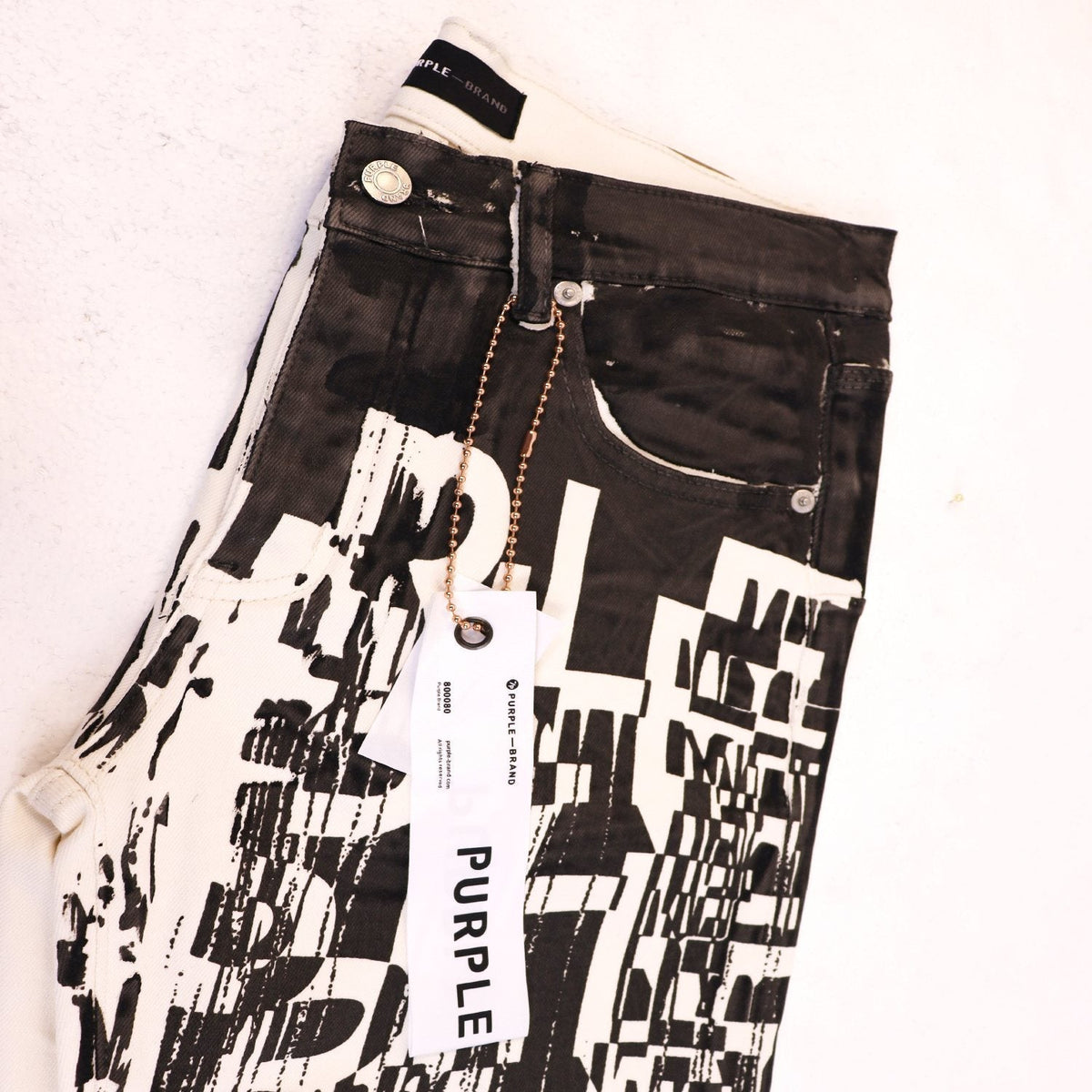 Purple Brand Distressed Graphic Jeans ¡ª front