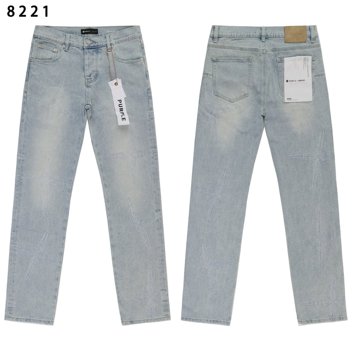 Purple Brand Star Embroidered Washed Jeans ¡ª hero