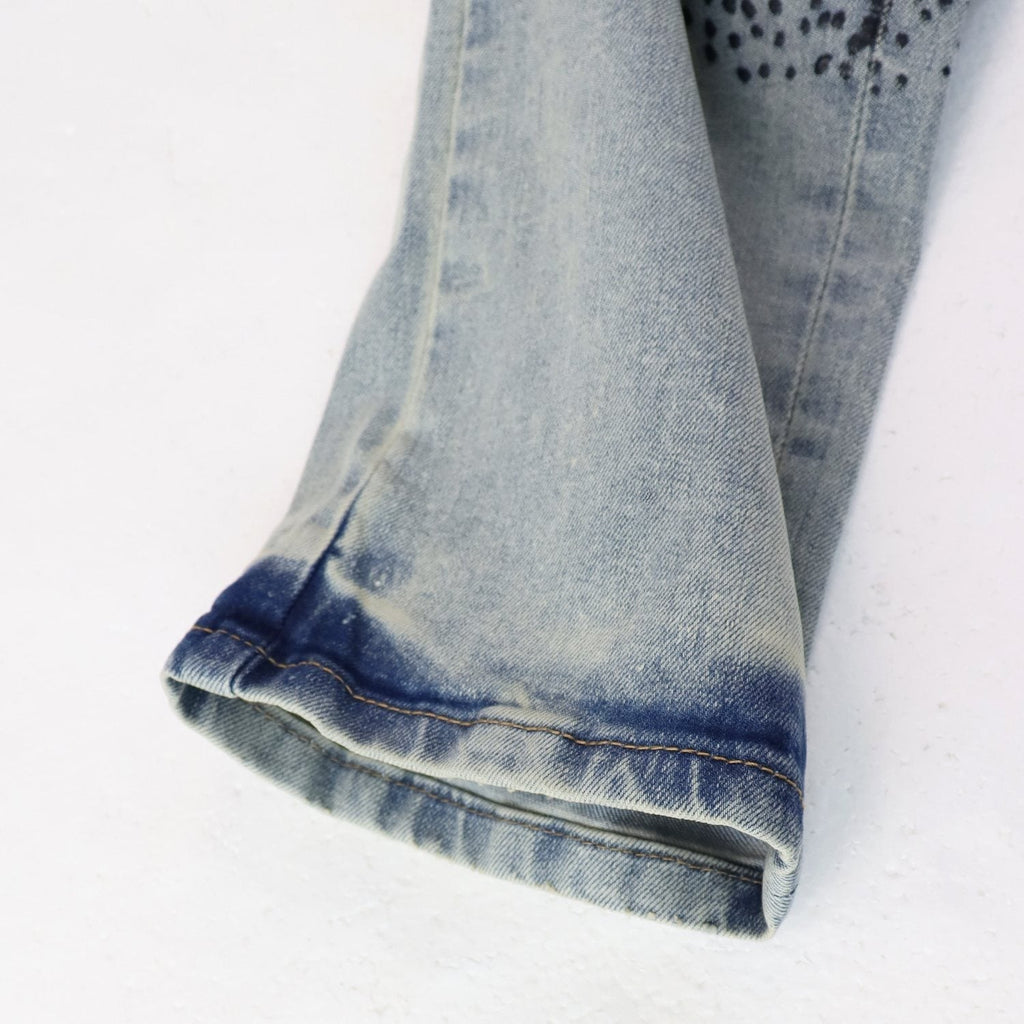 Purple Brand Light Blue Washed Graphic Jeans ¡ª detail