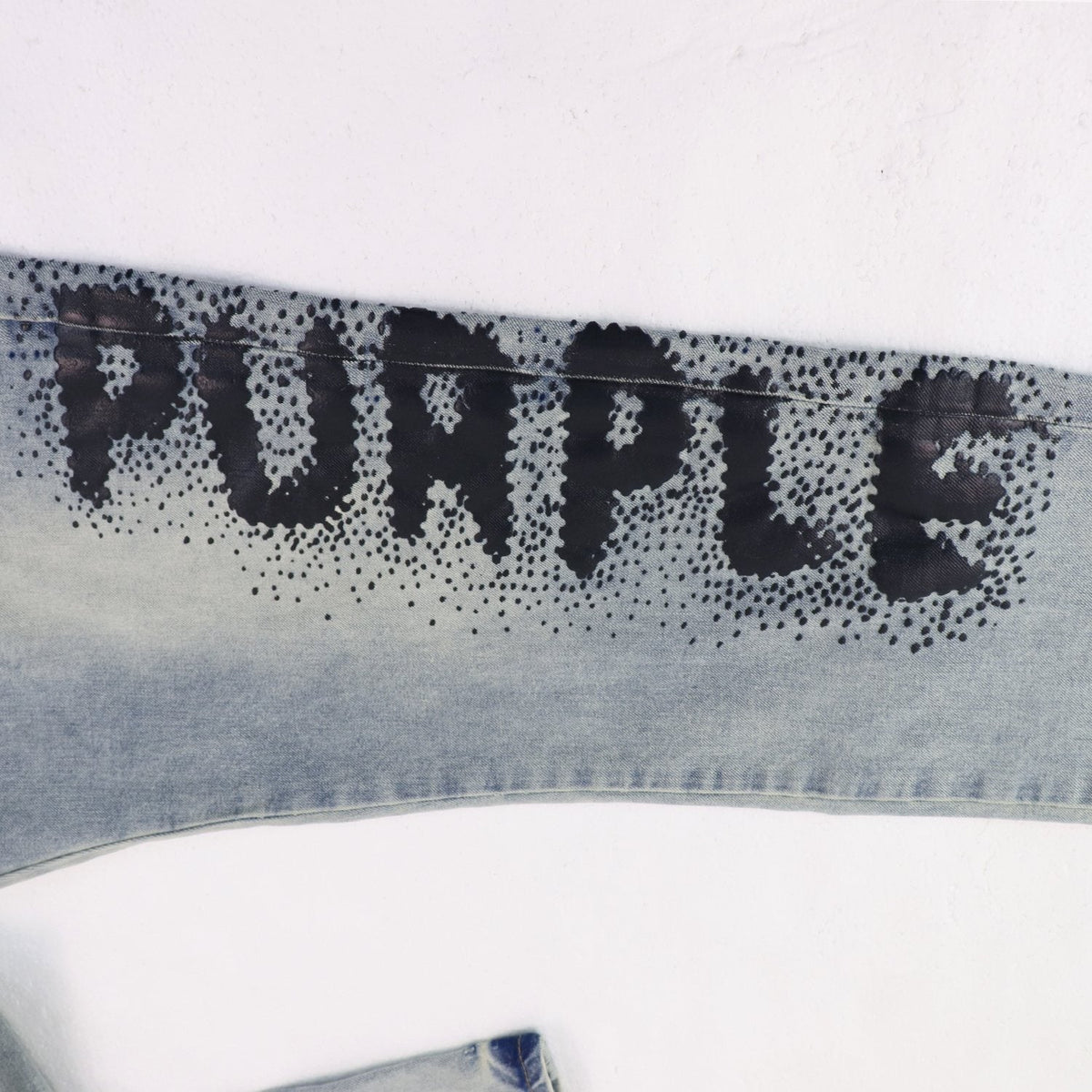 Purple Brand Light Blue Washed Graphic Jeans ¡ª detail