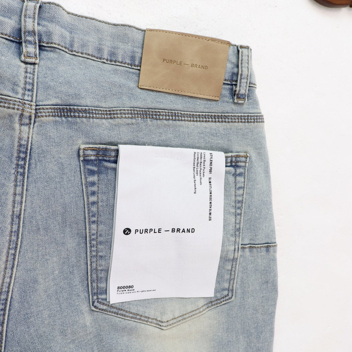 Purple Brand Light Blue Washed Graphic Jeans ¡ª detail