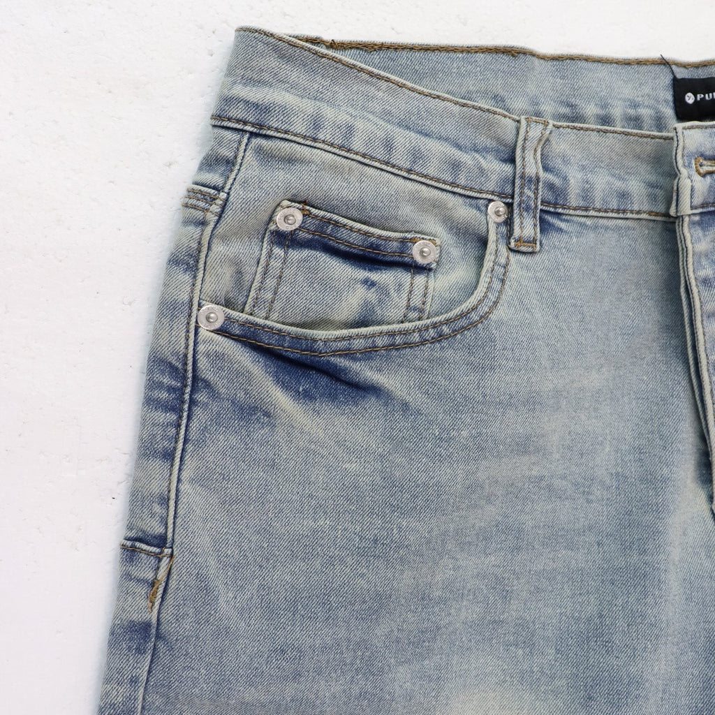 Purple Brand Light Blue Washed Graphic Jeans ¡ª detail