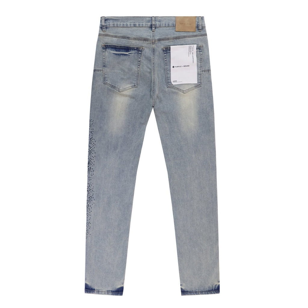 Purple Brand Light Blue Washed Graphic Jeans ¡ª back