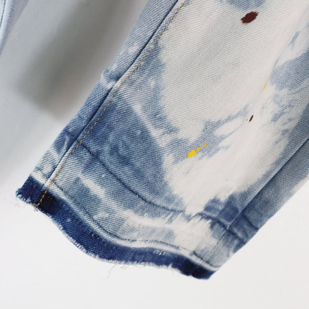 Purple Brand Light Blue Bleached Paint Splatter Skinny Jeans ¡ª detail