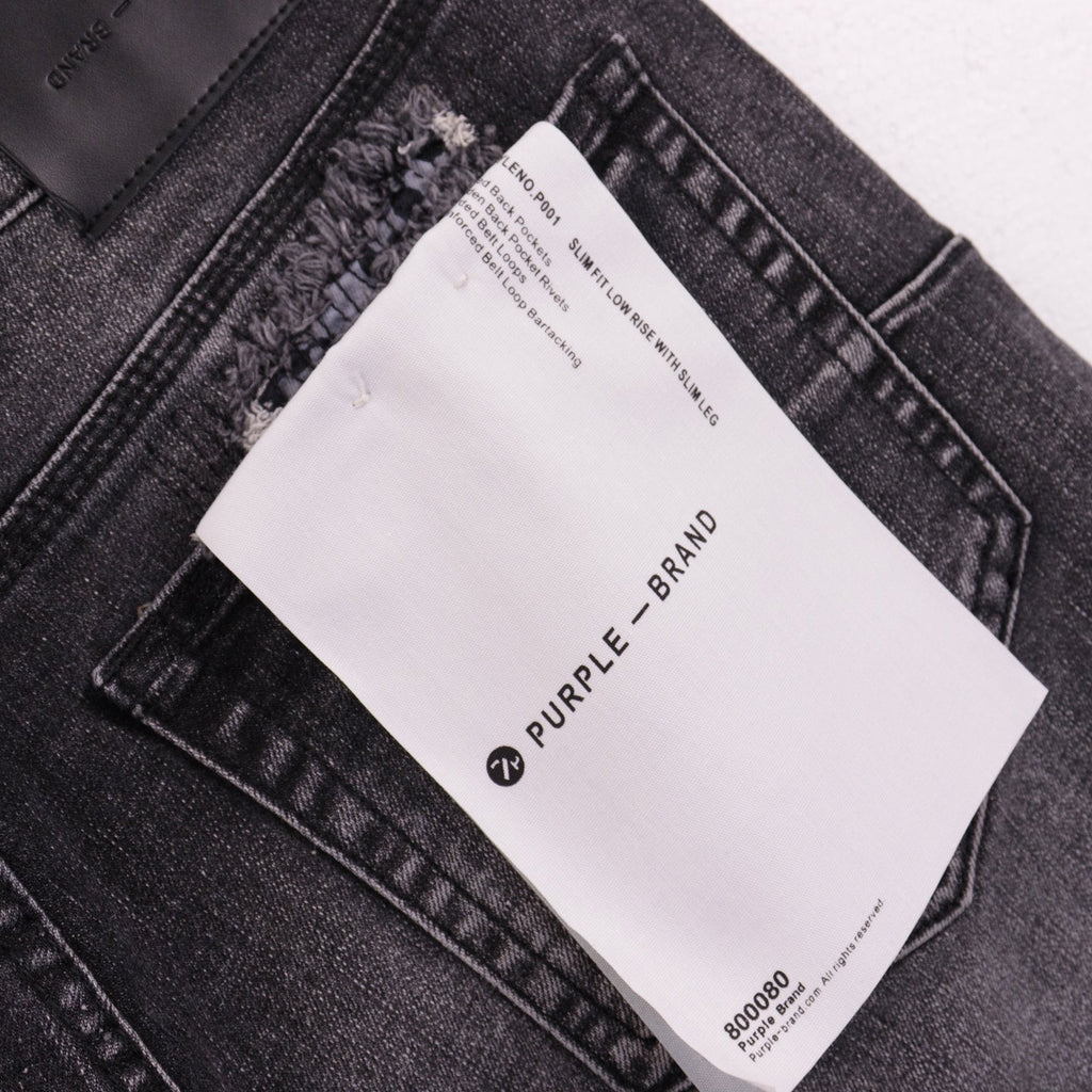 Purple Brand Distressed Patch Denim Shorts ¡ª back