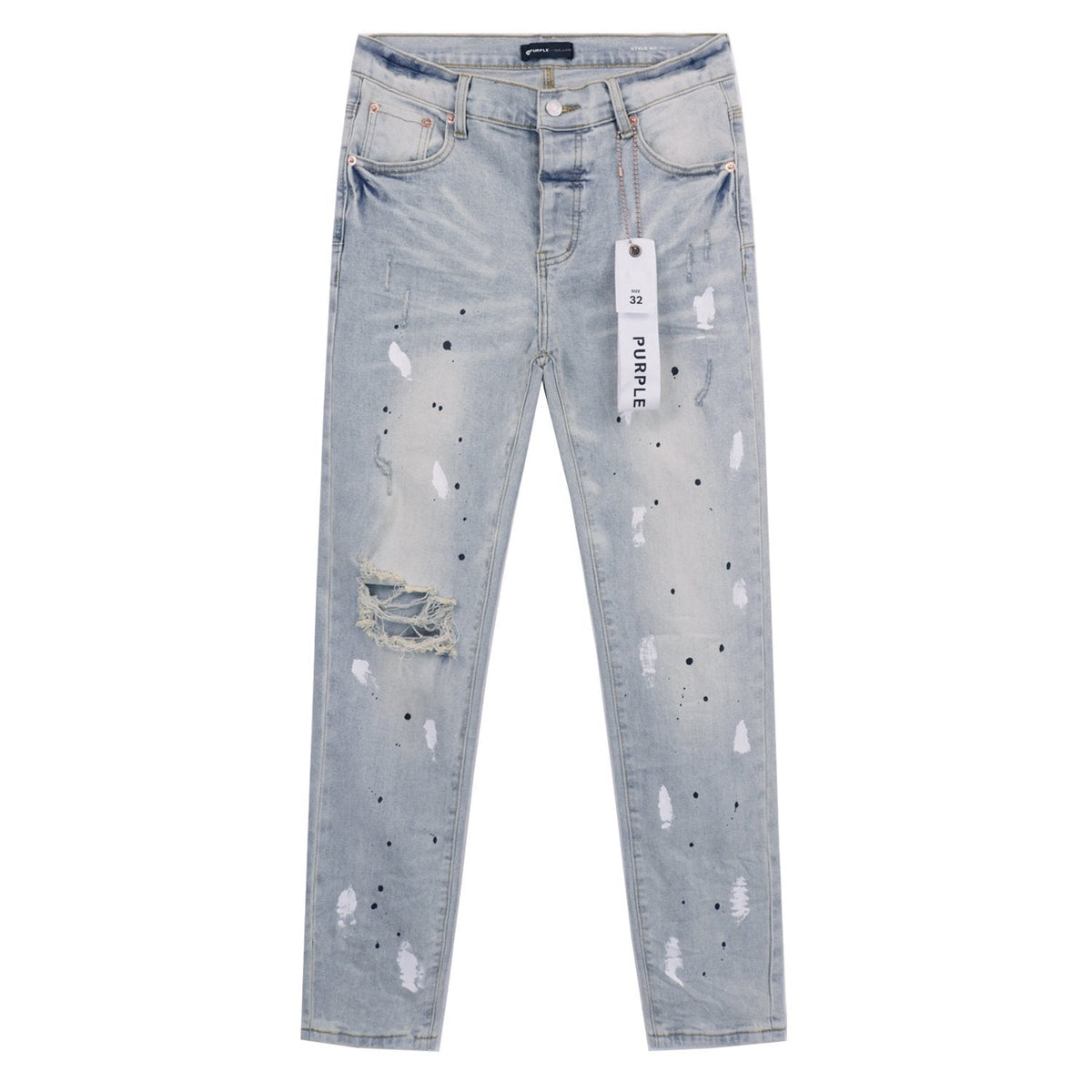 Purple Brand Light Blue Distressed Paint Splatter Jeans ¡ª hero