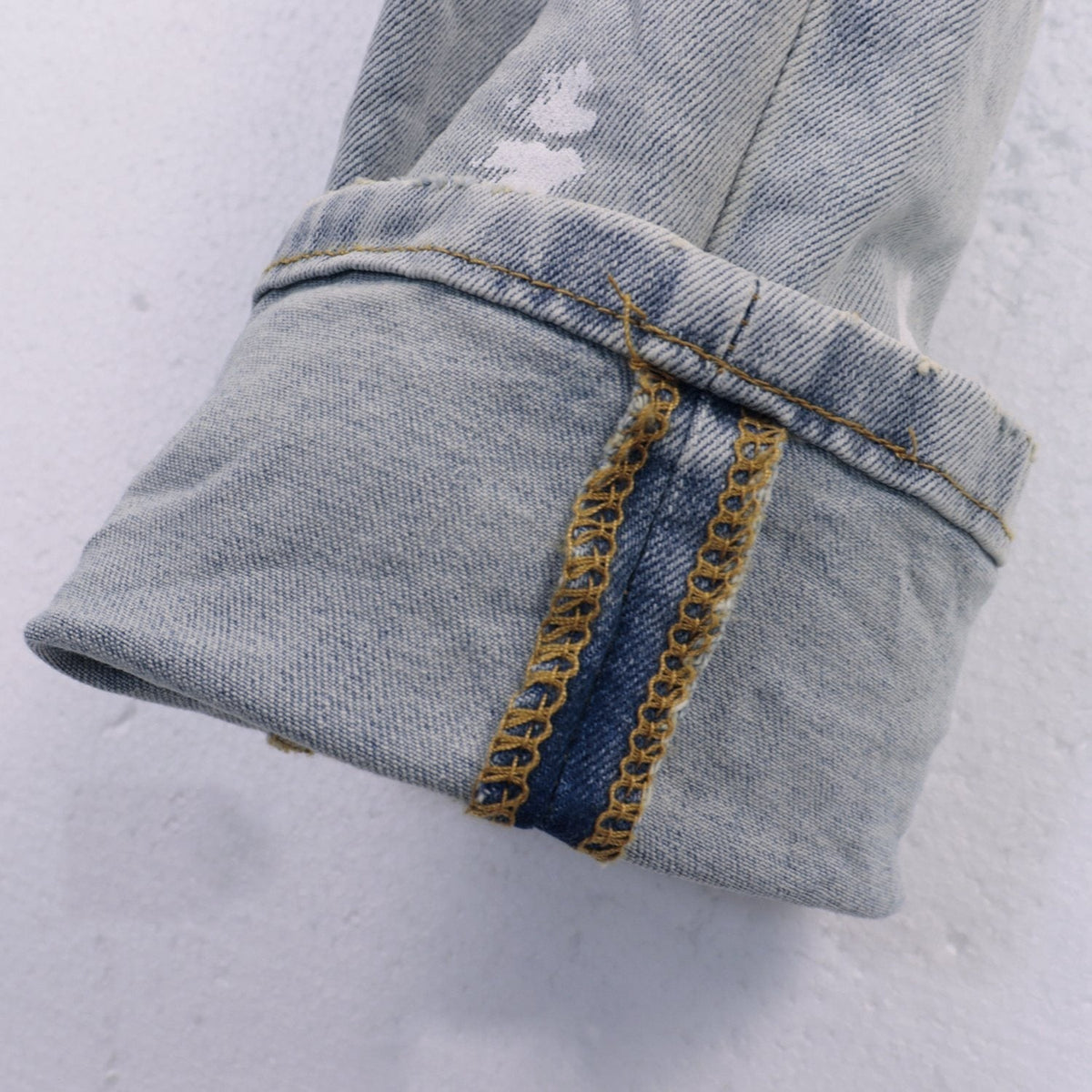 Purple Brand Light Blue Distressed Paint Splatter Jeans ¡ª detail