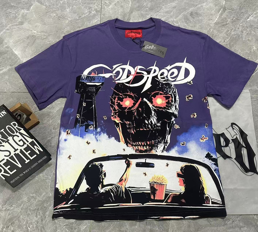 Godspeed Purple Washed Rock Graphic T-Shirt ¡ª front