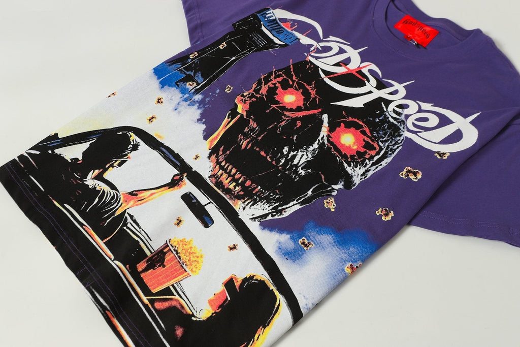 Godspeed Purple Washed Rock Graphic T-Shirt ¡ª detail