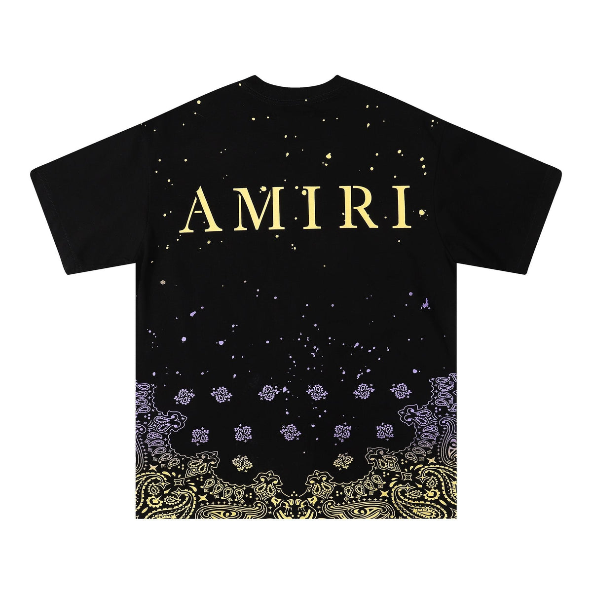AMIRI Purple Yellow Bandana Hem Graphic T-Shirt ¡ª back