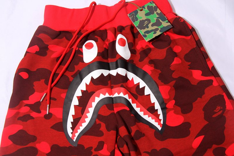 BAPE Shark Face Camouflage Drawstring Shorts ¡ª front