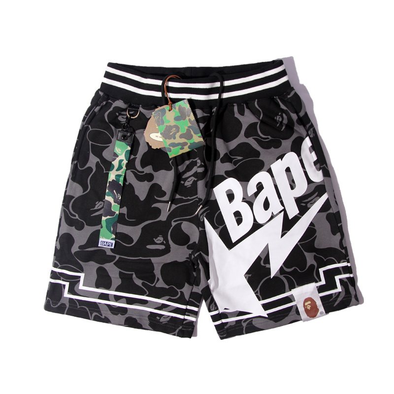 BAPE Black Camo Graphic Panel Shorts ¡ª hero