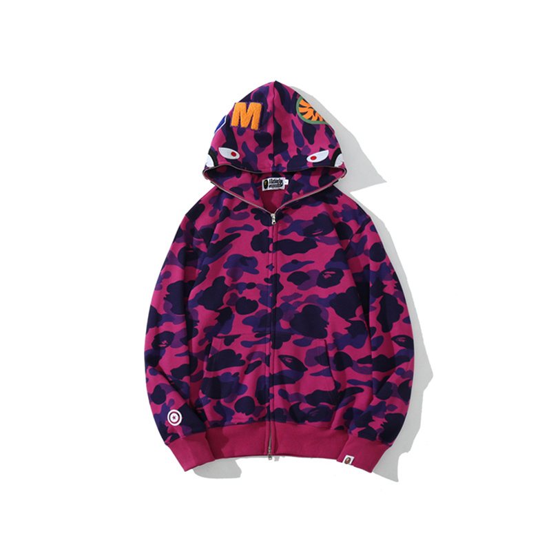 BAPE WGM Shark Camo Zip Hoodie ¡ª front