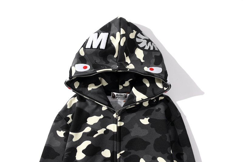BAPE WGM Shark Camo Full-Zip Hoodie ¡ª detail