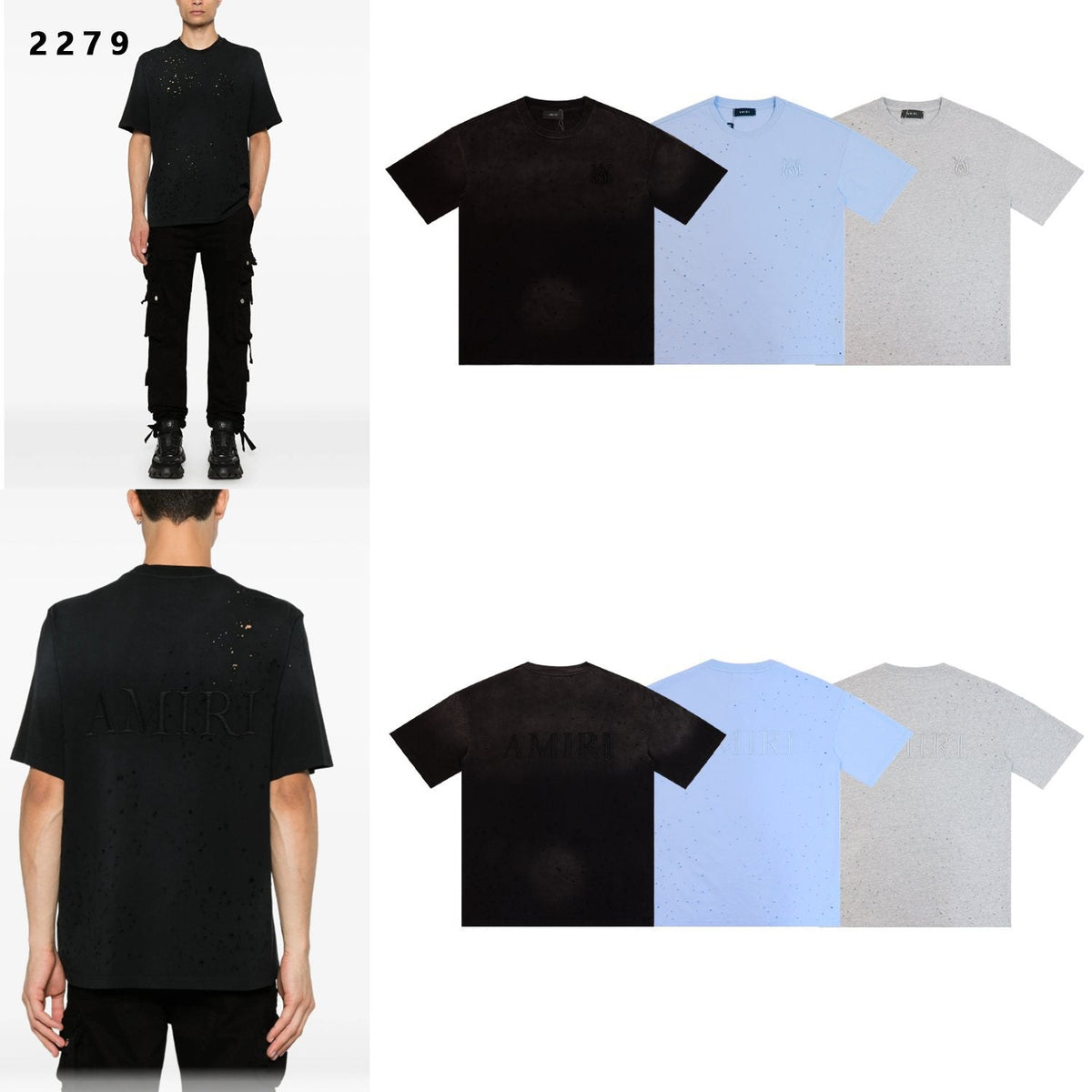 AMIRI Distressed Washed Short-Sleeve T-Shirt ¡ª comparison