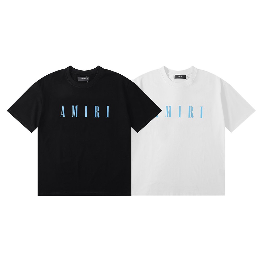 AMIRI Blue Wordmark Short-Sleeve T-Shirt ¡ª comparison