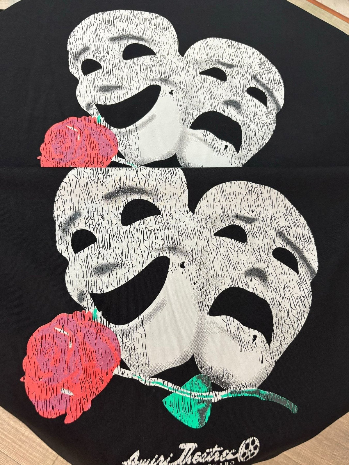 AMIRI Theatrical Mask & Rose Graphic T-Shirt ¡ª detail