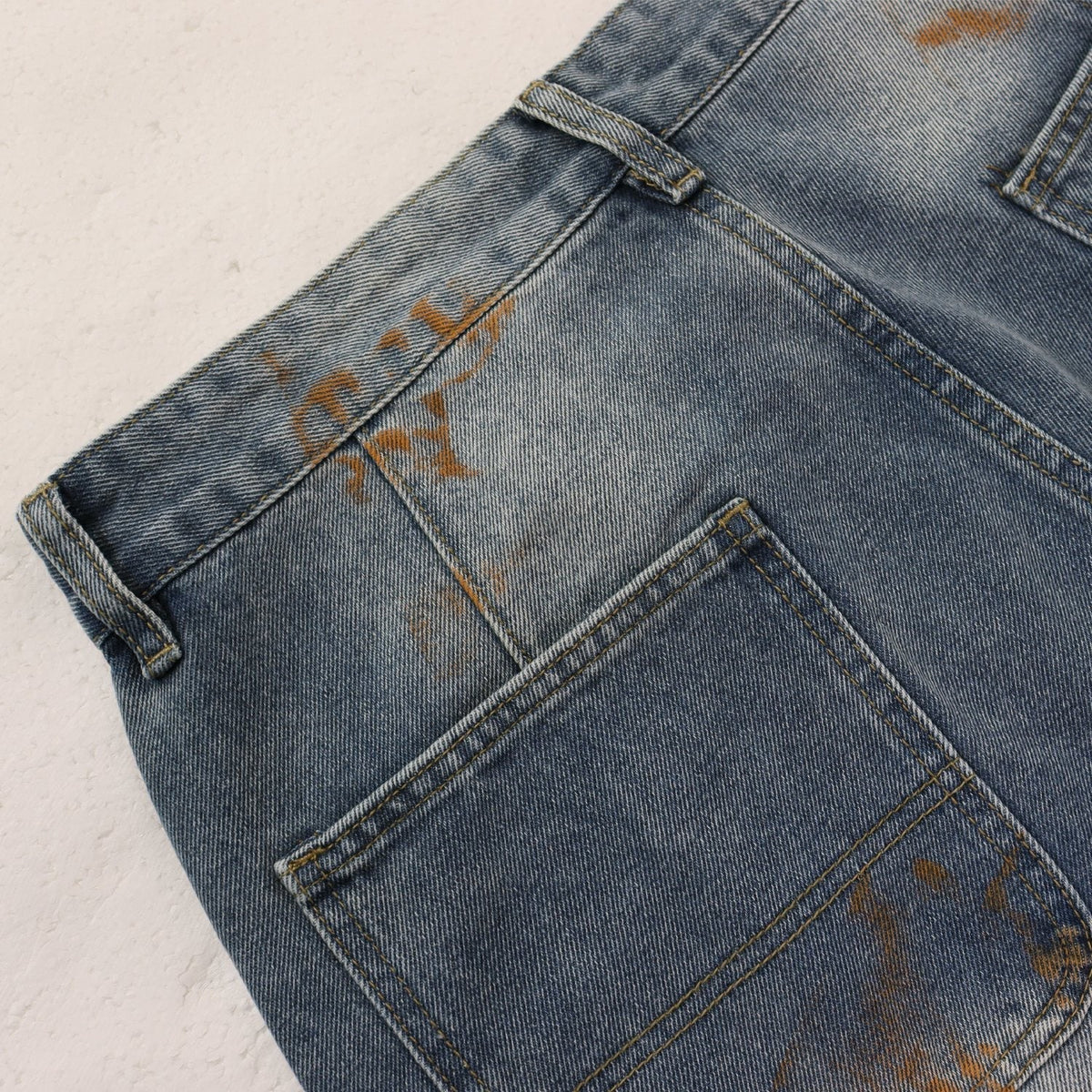 VALLEY Distressed Appliqu¨¦ Cargo Jeans ¡ª back