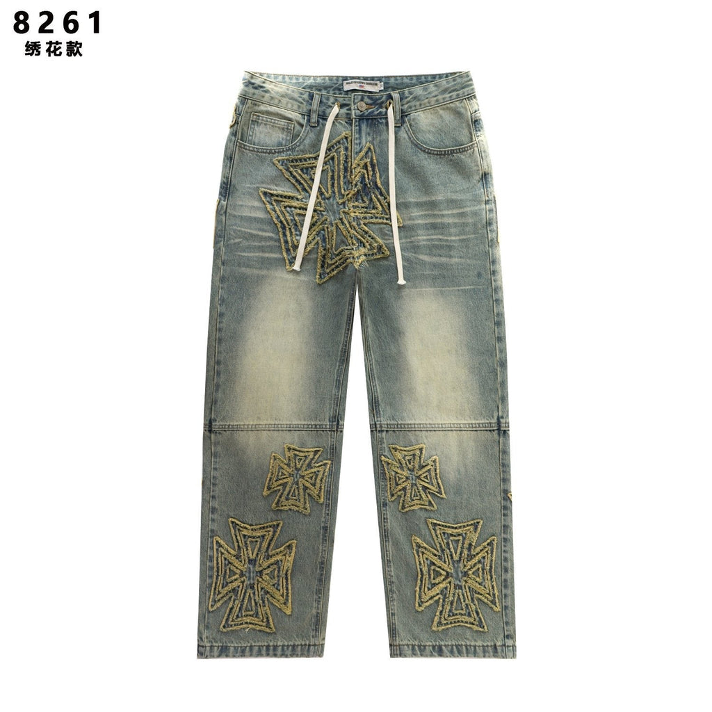 Vale Forever Embroidered Letter Washed Jeans ¡ª hero