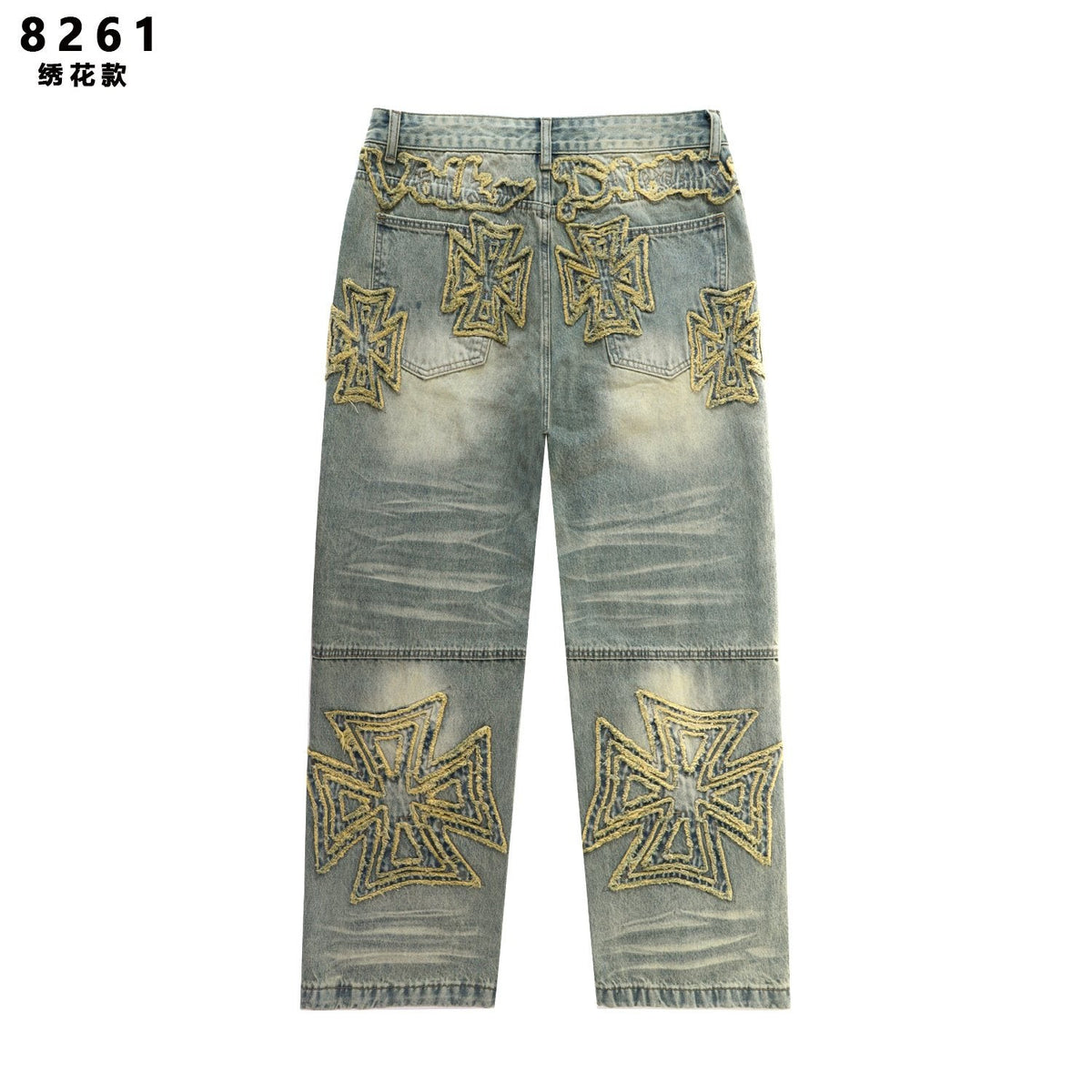 Vale Forever Embroidered Letter Washed Jeans ¡ª back