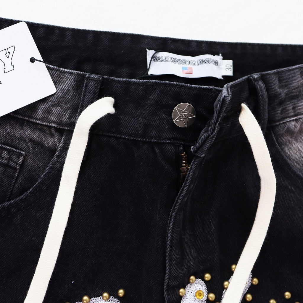 VALE Sports Division Embellished Wide-Leg Jeans ¡ª hang_tag