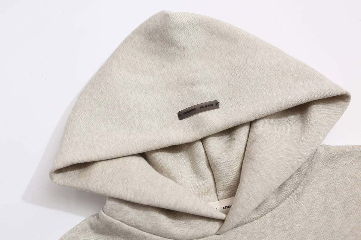 Fear of God Essentials Tonal Logo Light Grey Hoodie ¡ª detail