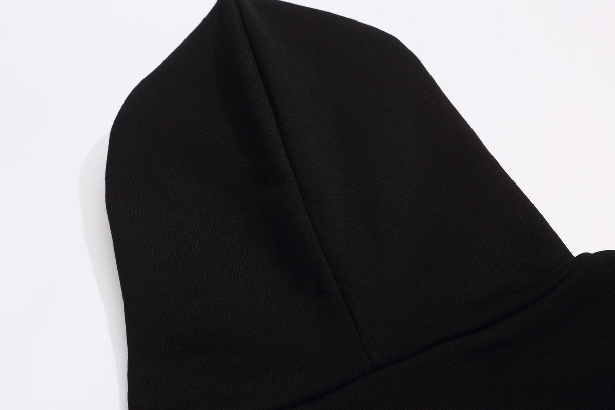 Fear of God Essentials Arched Graphic Hoodie in Black ¡ª detail