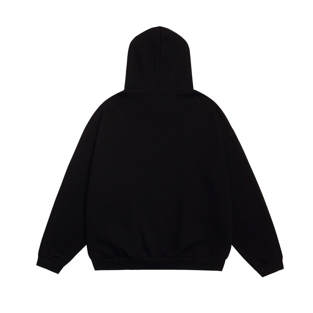 Fear of God Essentials Arched Graphic Hoodie in Black ¡ª back