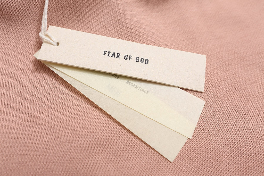 Fear of God Essentials Dusty Pink Hoodie & Pants Matching Set ¡ª hang_tag