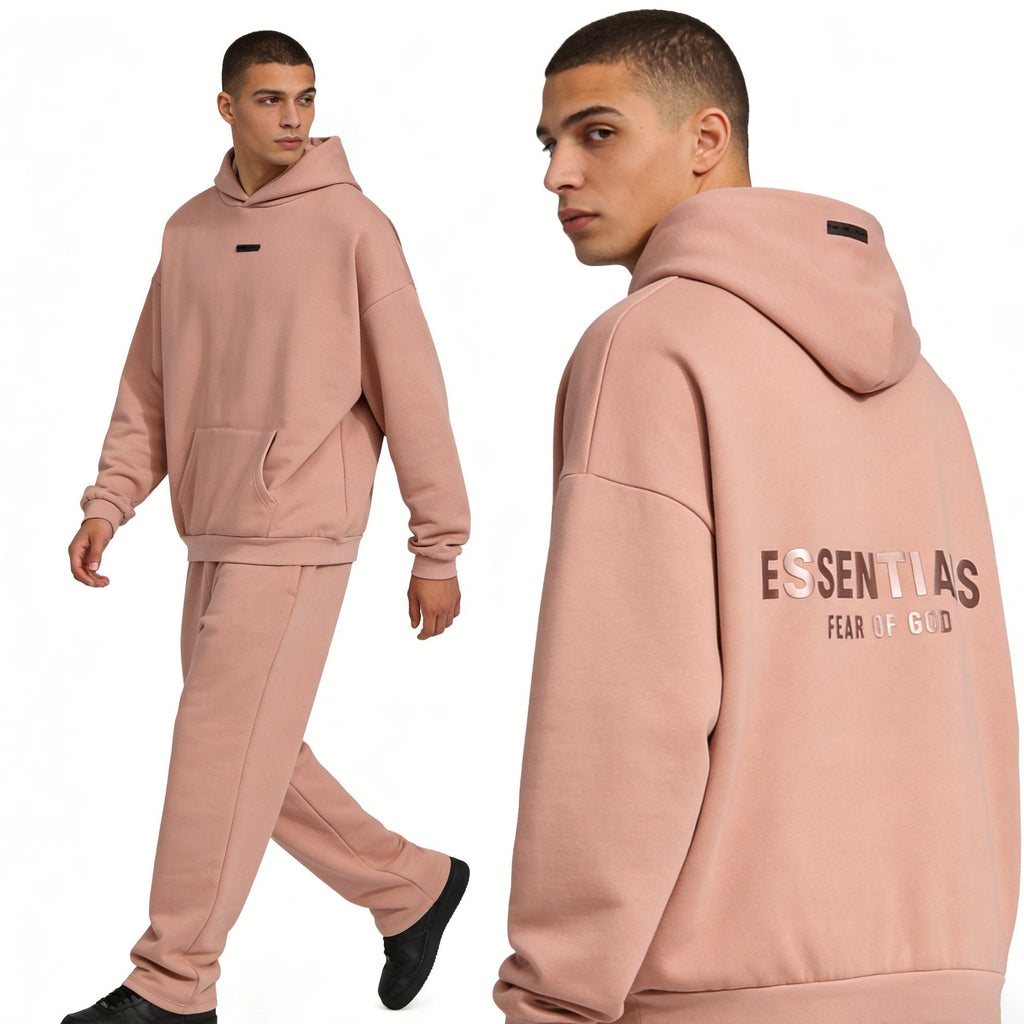 Fear of God Essentials Dusty Pink Hoodie & Pants Matching Set ¡ª hero