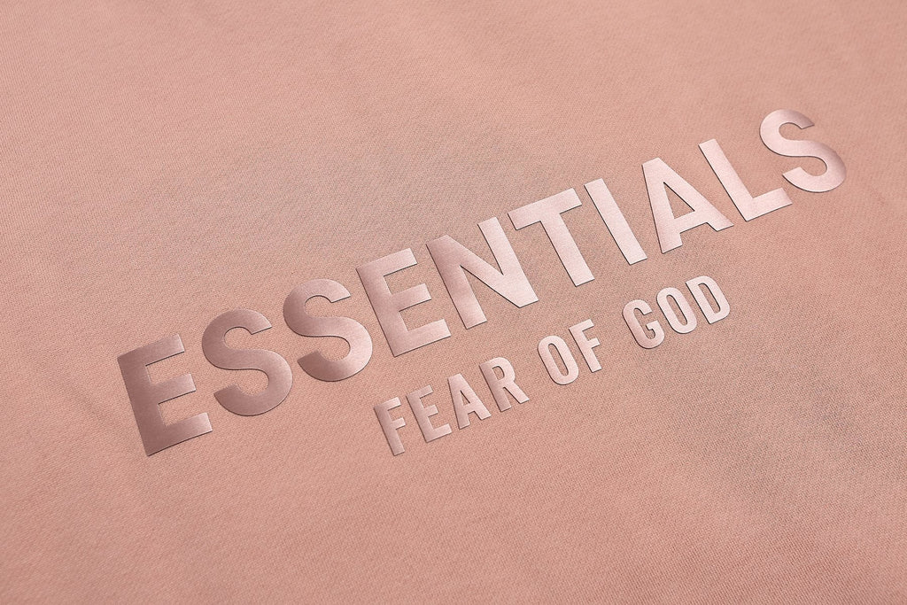 Fear of God Essentials Dusty Pink Hoodie & Pants Matching Set ¡ª fabric_closeup