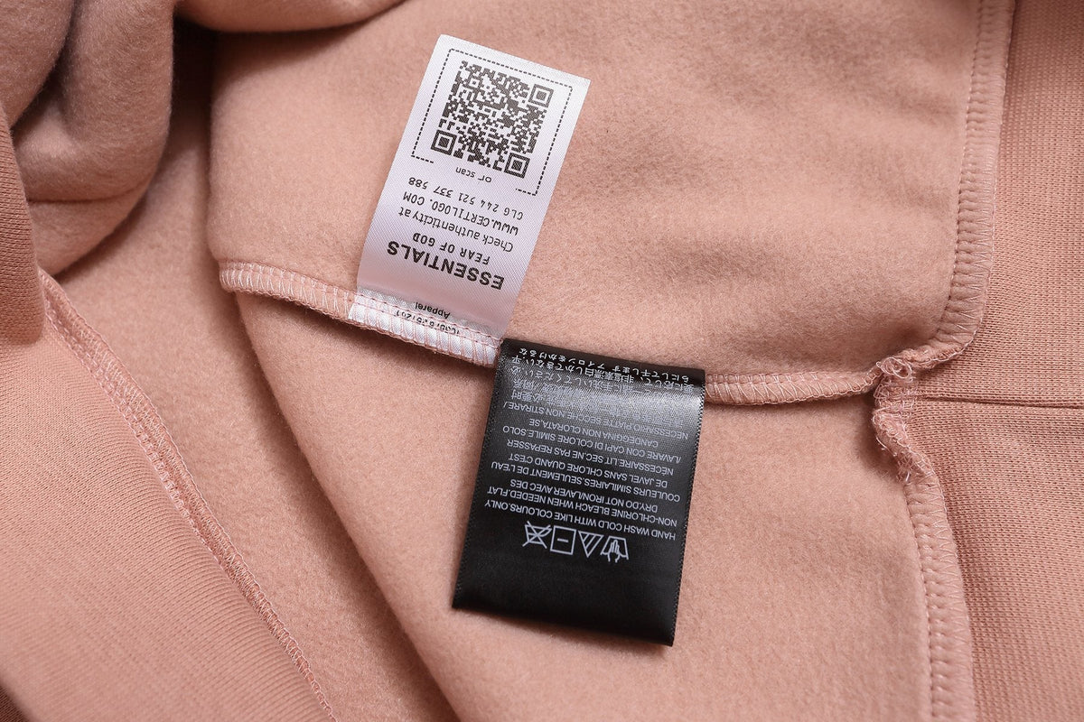 Fear of God Essentials Dusty Pink Hoodie & Pants Matching Set ¡ª neck_label
