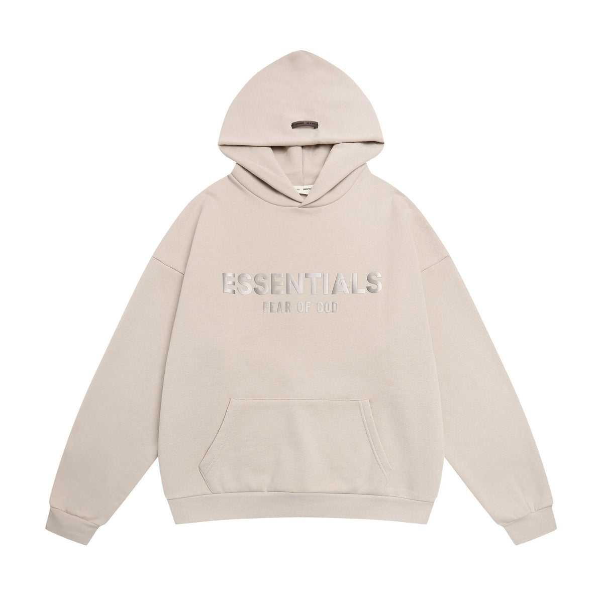 Essentials Fear of God Embossed Wordmark Pullover Hoodie ¡ª front
