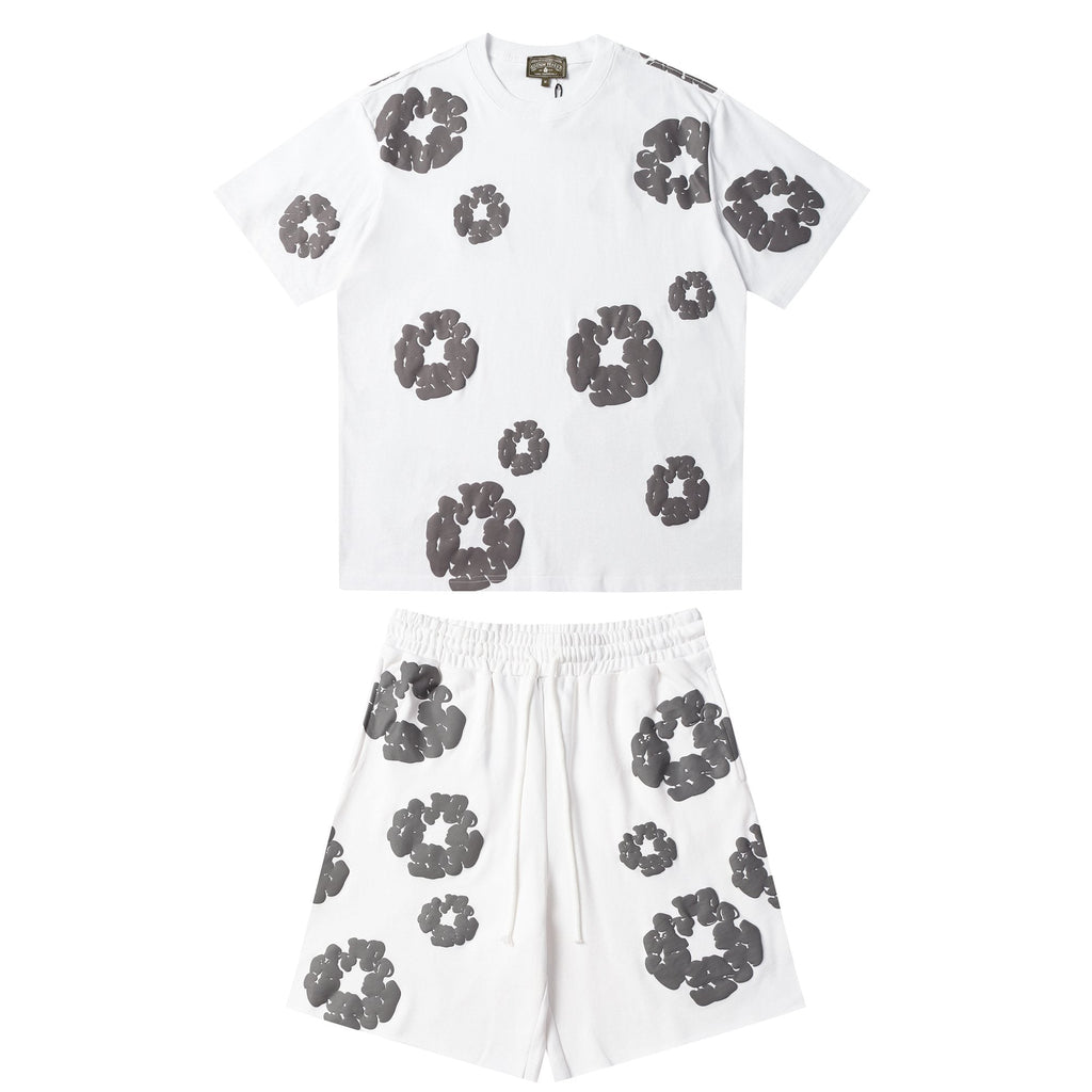 DENIM TEARS Floral Cloud Print Short-Sleeve Set ¡ª front