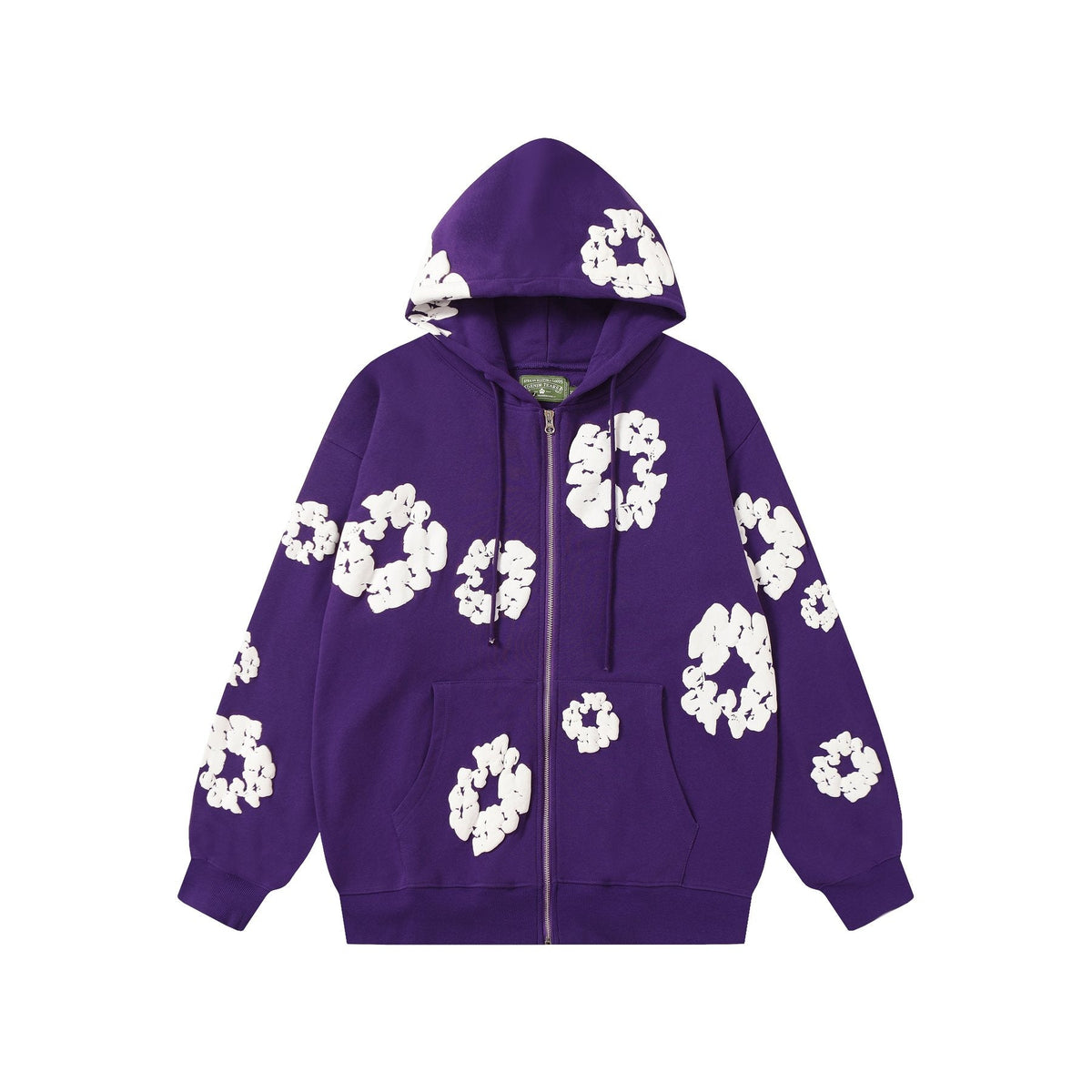 DENIM TEARS Floral Zip Hoodie ¡ª front